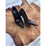 Siyah ince topuk Stiletto