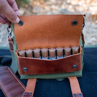 El Yapımı Mumlu Kanvas ve Yağlı Deri Bushcraft Çantası | Outdoor & EDC Omuz Çanta