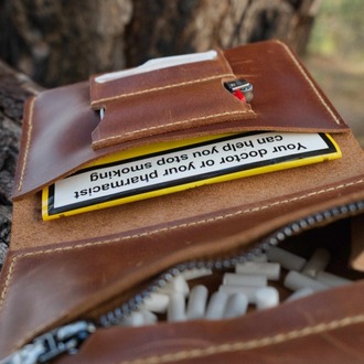 El Yapımı Deri Tütün ve EDC Düzenleyici – Kamp, Bushcraft ve EDC İçin Rulo Deri Çanta