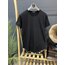 Siyah Slimfit Kesik Yaka Oval Kesim
