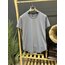 Gri Slimfit Kesik Yaka Oval Kesim
