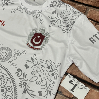 Türkiye Nakışlı Bozkurt Beyaz Forma (Özel Tasarım)