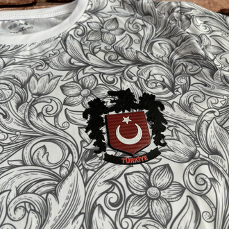 Türkiye Beyaz Bozkurt Forma Kurt Desenli Kabartmalı