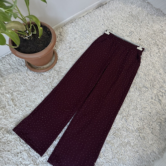 Bordo Oysho Taşlı Pantolon