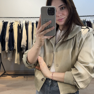 Premium  Saten pileli ceket 