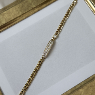 Gold taşlı özel seri künye bileklik