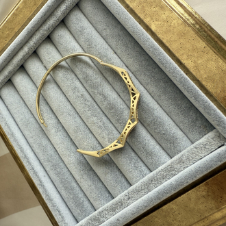 Taşlı kafes gold tasma bileklik