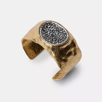 Parlak taşlı gold metal bileklik