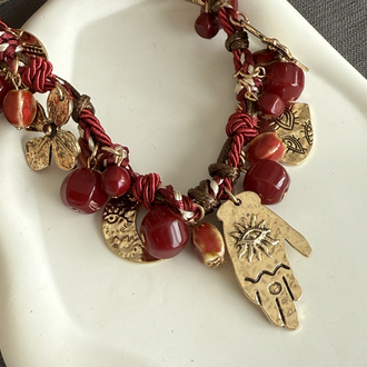 Zr model bordo choker kolye