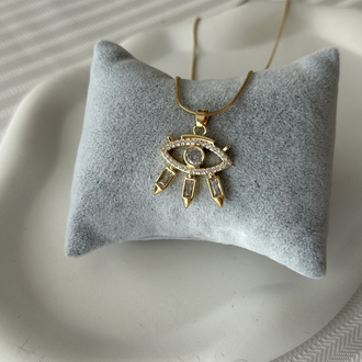 Zirkon taşlı göz gold kolye