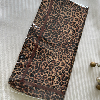 Leopar desenli saten fular bandana