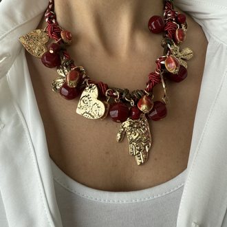 Zr model bordo choker kolye