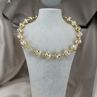 Işıl ışıl choker gold kolye