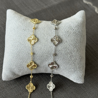 Mini yonca lazer kesim gold bileklik