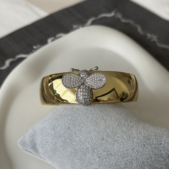 Taşlı arı gold kelepçe bileklik