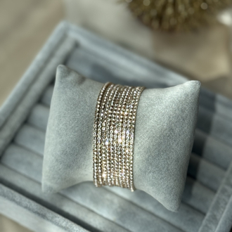 Gold parlak taşlı 10 sıra bileklik
