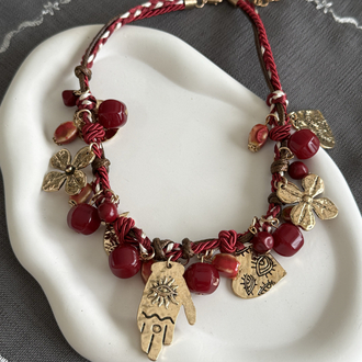 Zr model bordo choker kolye