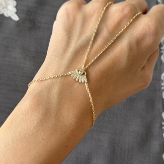 Taşlı mini göz gold Şahmeran