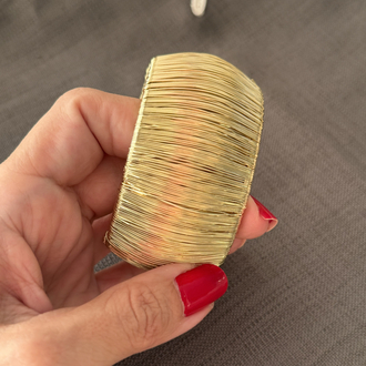 Gold renk tel görünümlü bombeli bileklik