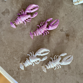 Mat Sedefli pembe istakoz küpe