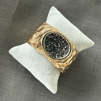 Parlak taşlı gold metal bileklik