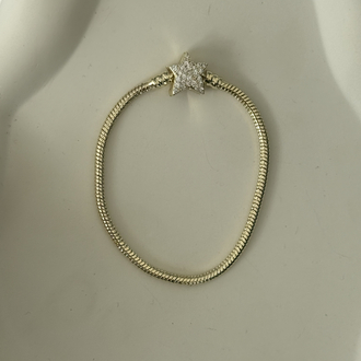 Gold yıldız taşlı kilit yılan bileklik