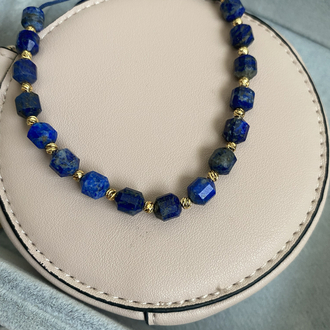Lapis Lazuli Doğaltaş bileklik küp kesim