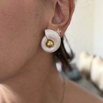 Mng model salyangoz gold küpe
