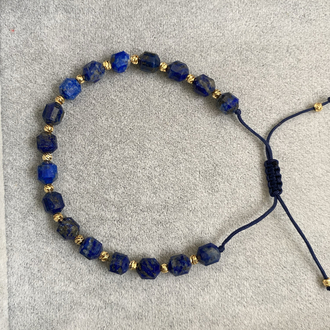 Lapis Lazuli Doğaltaş bileklik küp kesim