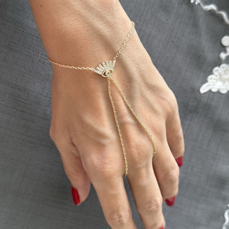 Taşlı mini göz gold Şahmeran