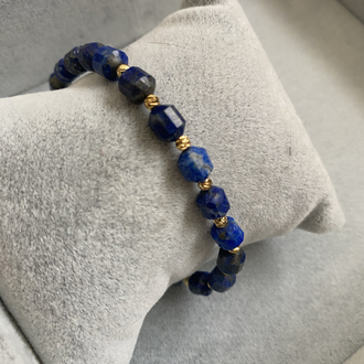 Lapis Lazuli Doğaltaş bileklik küp kesim