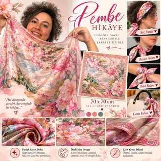 Özel Tablo Pembe Flar 70*70