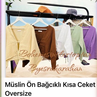 Müslin Ön Bağcıklı Ceket