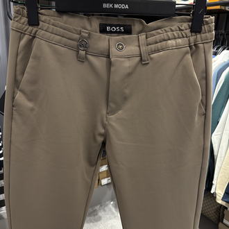 Boss Kışlık Kırışmayan Kumaş Jogger Pantolon (1219-Bej)