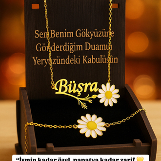 Papatya kolye ve bilekik