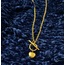 Gold T Klips Kalp Kolye
