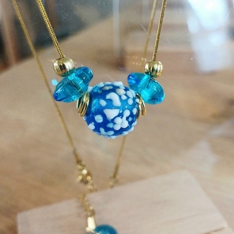 Murano Cam Mavi Kolye / Mina 