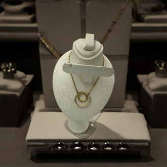 925 Ayar Gümüş İç İçe Geçmiş Gold Çift Halka Kolye