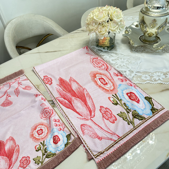 Pembe runner+fırın örtüsü