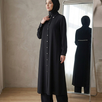 Uzun Tunik Takım Siyah / 56242