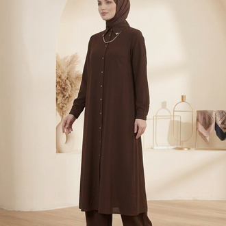 Uzun Tunik Takım Kahve / 56242