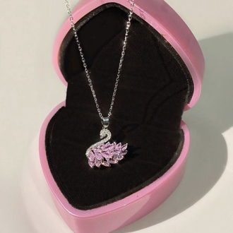 Kuğu kolye swrski model (silver)