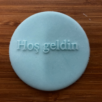 26435 Hoş geldin yazılı pleksi kabartma plakası