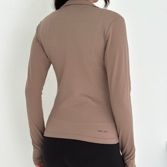 Nike Nubuk Kumaş Eşofman Üstü Sütlü Kahve- 4933