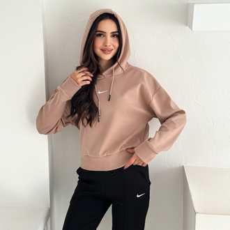 Nike Kapüşonlu Eşofman Üstü Sütlü Kahve - 4580
