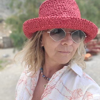 Red Crochet Bucket Hat