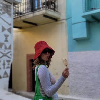 Red Crochet Bucket Hat