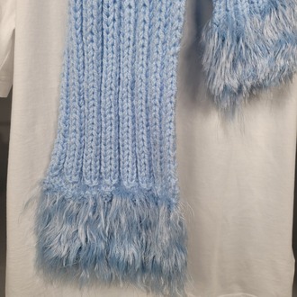 BLUE FRINGE SHAWL-SKY 