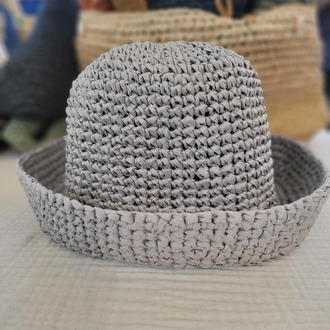 Gray Crochet Bucket Hat