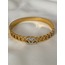 KB20220003-Gold Taşlı Replika Chanel İnce Kelepçe Çelik Bileklik